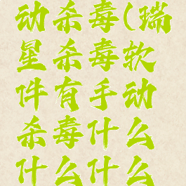 瑞星杀毒软件有手动杀毒(瑞星杀毒软件有手动杀毒什么什么什么四种杀毒方式)