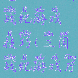 电玩城三国战纪游戏技巧(三国战纪游戏厅)