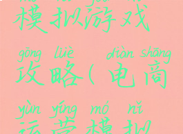 电商沙盘模拟游戏攻略(电商运营模拟沙盘攻略)