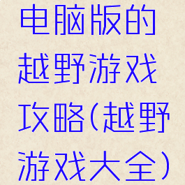 电脑版的越野游戏攻略(越野游戏大全)