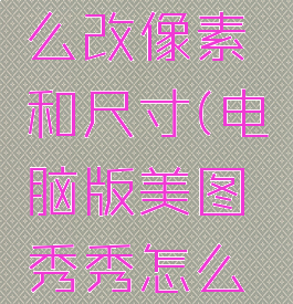 电脑版美图秀秀怎么改像素和尺寸(电脑版美图秀秀怎么修改图片像素)