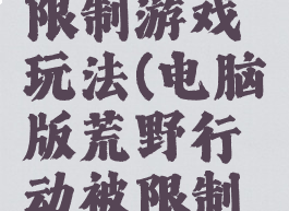 电脑版荒野行动被限制游戏玩法(电脑版荒野行动被限制游戏玩法怎么解决)