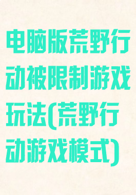 电脑版荒野行动被限制游戏玩法(荒野行动游戏模式)