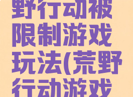 电脑版荒野行动被限制游戏玩法(荒野行动游戏规则)