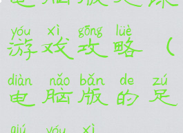 电脑版足球游戏攻略(电脑版的足球游戏)