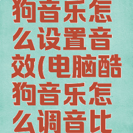 电脑版酷狗音乐怎么设置音效(电脑酷狗音乐怎么调音比较好听)