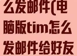 电脑版tim怎么发邮件(电脑版tim怎么发邮件给好友)