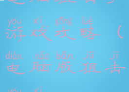 电脑狙击手游戏攻略(电脑版狙击游戏)