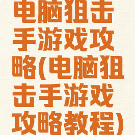 电脑狙击手游戏攻略(电脑狙击手游戏攻略教程)