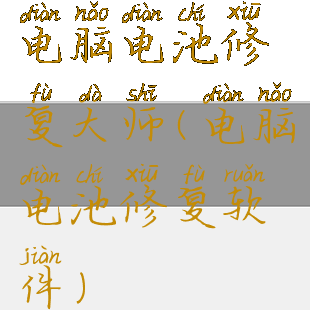 电脑电池修复大师(电脑电池修复软件)