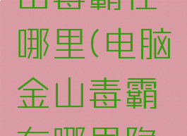 电脑的金山毒霸在哪里(电脑金山毒霸在哪里隐藏)