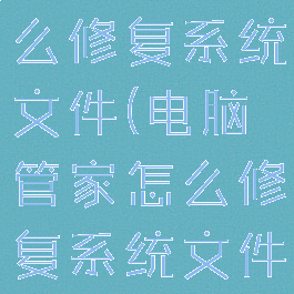 电脑管家怎么修复系统文件(电脑管家怎么修复系统文件夹)