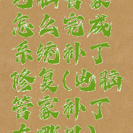 电脑管家怎么完成系统补丁修复(电脑管家补丁在哪里)