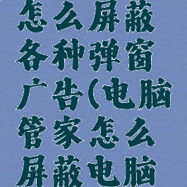 电脑管家怎么屏蔽各种弹窗广告(电脑管家怎么屏蔽电脑弹出广告)