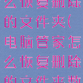电脑管家怎么恢复删除的文件夹(电脑管家怎么恢复删除的文件夹数据)