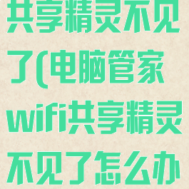 电脑管家wifi共享精灵不见了(电脑管家wifi共享精灵不见了怎么办)