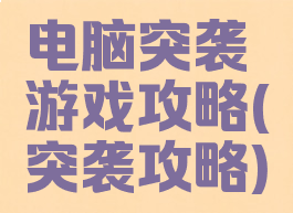 电脑突袭游戏攻略(突袭攻略)