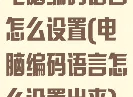 电脑编码语言怎么设置(电脑编码语言怎么设置出来)