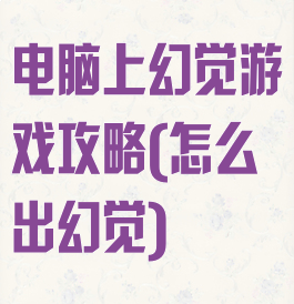 电脑上幻觉游戏攻略(怎么出幻觉)