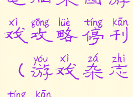 电脑乐园游戏攻略停刊(游戏杂志停刊)