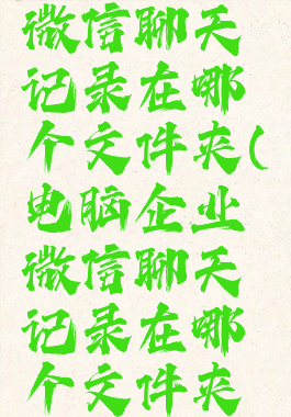 电脑企业微信聊天记录在哪个文件夹(电脑企业微信聊天记录在哪个文件夹里面)