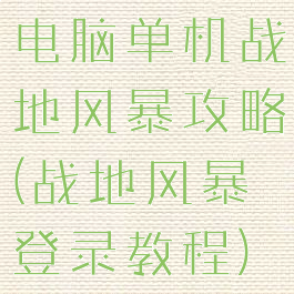 电脑单机战地风暴攻略(战地风暴登录教程)
