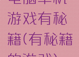 电脑单机游戏有秘籍(有秘籍的游戏)
