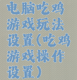 电脑吃鸡游戏玩法设置(吃鸡游戏操作设置)