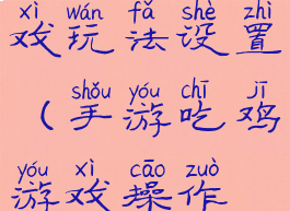 电脑吃鸡游戏玩法设置(手游吃鸡游戏操作最佳设置)