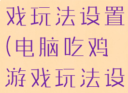 电脑吃鸡游戏玩法设置(电脑吃鸡游戏玩法设置教程)