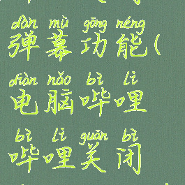 电脑哔哩哔哩关闭弹幕功能(电脑哔哩哔哩关闭弹幕功能在哪)