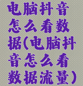 电脑抖音怎么看数据(电脑抖音怎么看数据流量)