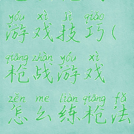 电脑枪战游戏技巧(枪战游戏怎么练枪法)