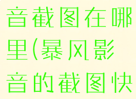 电脑暴风影音截图在哪里(暴风影音的截图快捷键)