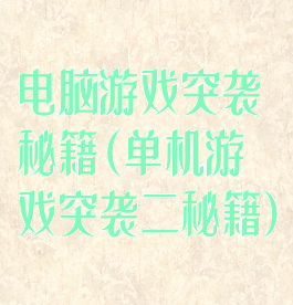 电脑游戏突袭秘籍(单机游戏突袭二秘籍)
