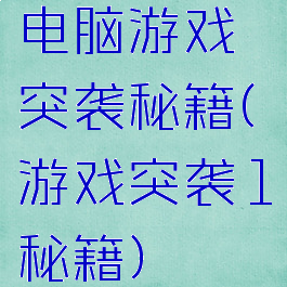电脑游戏突袭秘籍(游戏突袭1秘籍)