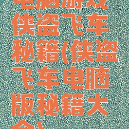 电脑游戏侠盗飞车秘籍(侠盗飞车电脑版秘籍大全)