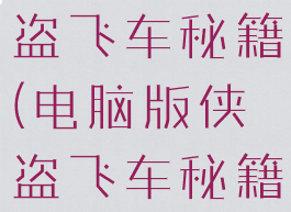电脑游戏侠盗飞车秘籍(电脑版侠盗飞车秘籍大全)