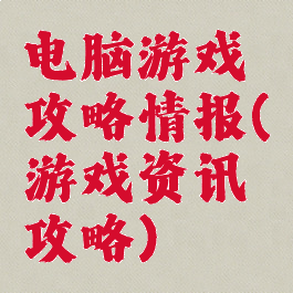 电脑游戏攻略情报(游戏资讯攻略)