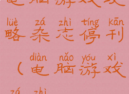 电脑游戏攻略杂志停刊(电脑游戏杂志)