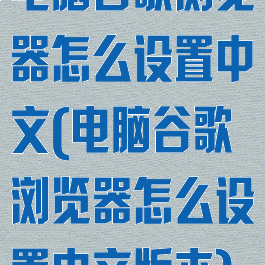 电脑谷歌浏览器怎么设置中文(电脑谷歌浏览器怎么设置中文版本)