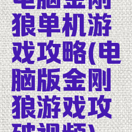 电脑金刚狼单机游戏攻略(电脑版金刚狼游戏攻破视频)