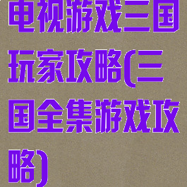 电视游戏三国玩家攻略(三国全集游戏攻略)