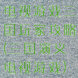 电视游戏三国玩家攻略(三国演义电视游戏)
