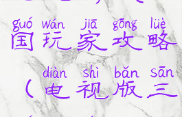 电视游戏三国玩家攻略(电视版三国游戏)