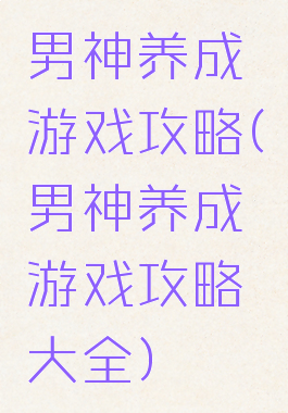 男神养成游戏攻略(男神养成游戏攻略大全)