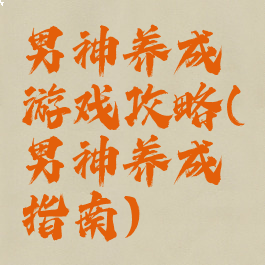 男神养成游戏攻略(男神养成指南)