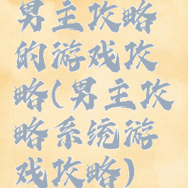 男主攻略的游戏攻略(男主攻略系统游戏攻略)