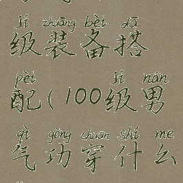 男气功100级装备搭配(100级男气功穿什么套装)