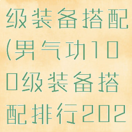 男气功100级装备搭配(男气功100级装备搭配排行2021)